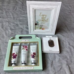 Inspirational gift bundle NWT - frame, pack of 3 hand creams & Faith keychain